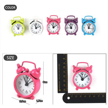 Mini Metal Twin Bell Alarm Clock – Cute Retro Desk & Room Decor