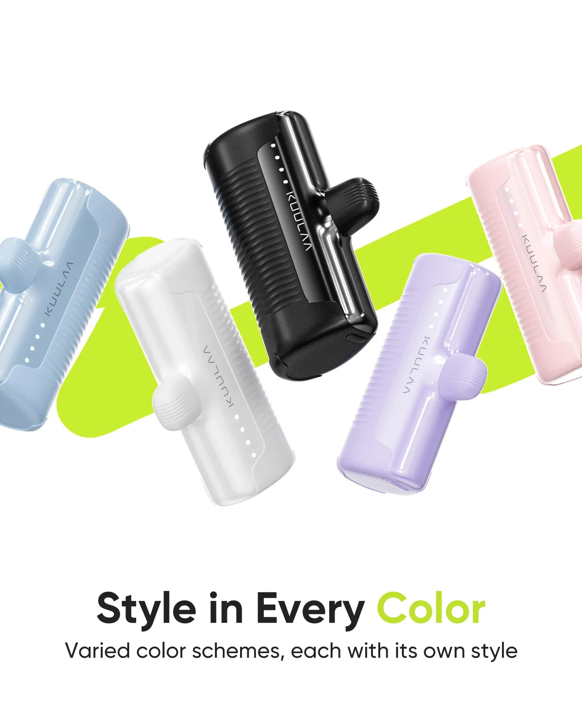 KUULAA Mini Power Bank 4500mAh – Plug-In Portable Charger for iPhone & USB-C