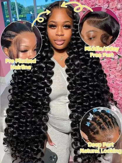 Loose Deep Wave Lace Front Wig Human Hair – HD Lace, Pre-Plucked, Natural Black