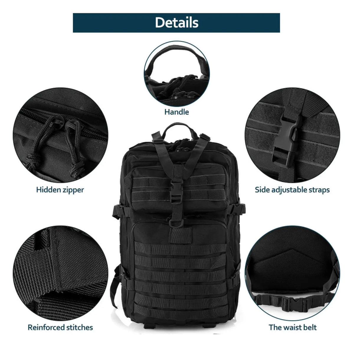25L or 50L Waterproof Tactical Hiking Backpack