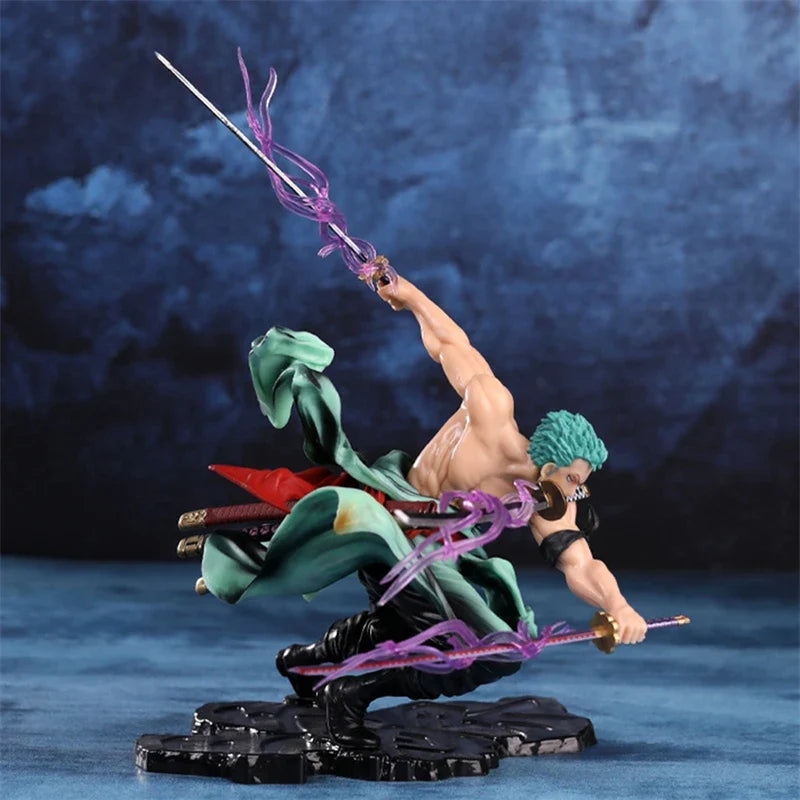 One Piece Roronoa Zoro 10cm PVC Action Figure, Three-Sword Style Collectible Model
