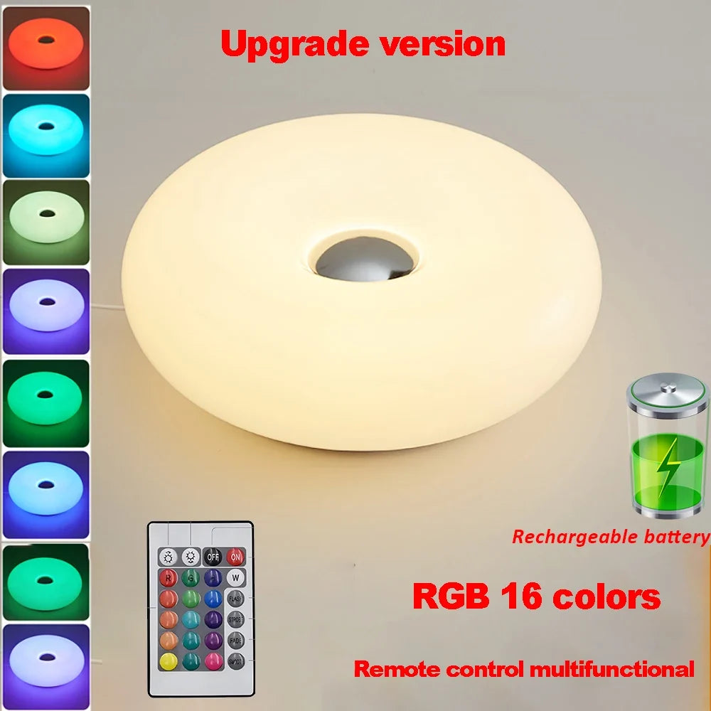 Donut Table Lamp – Touch Dimmable RGB Ambient Light USB