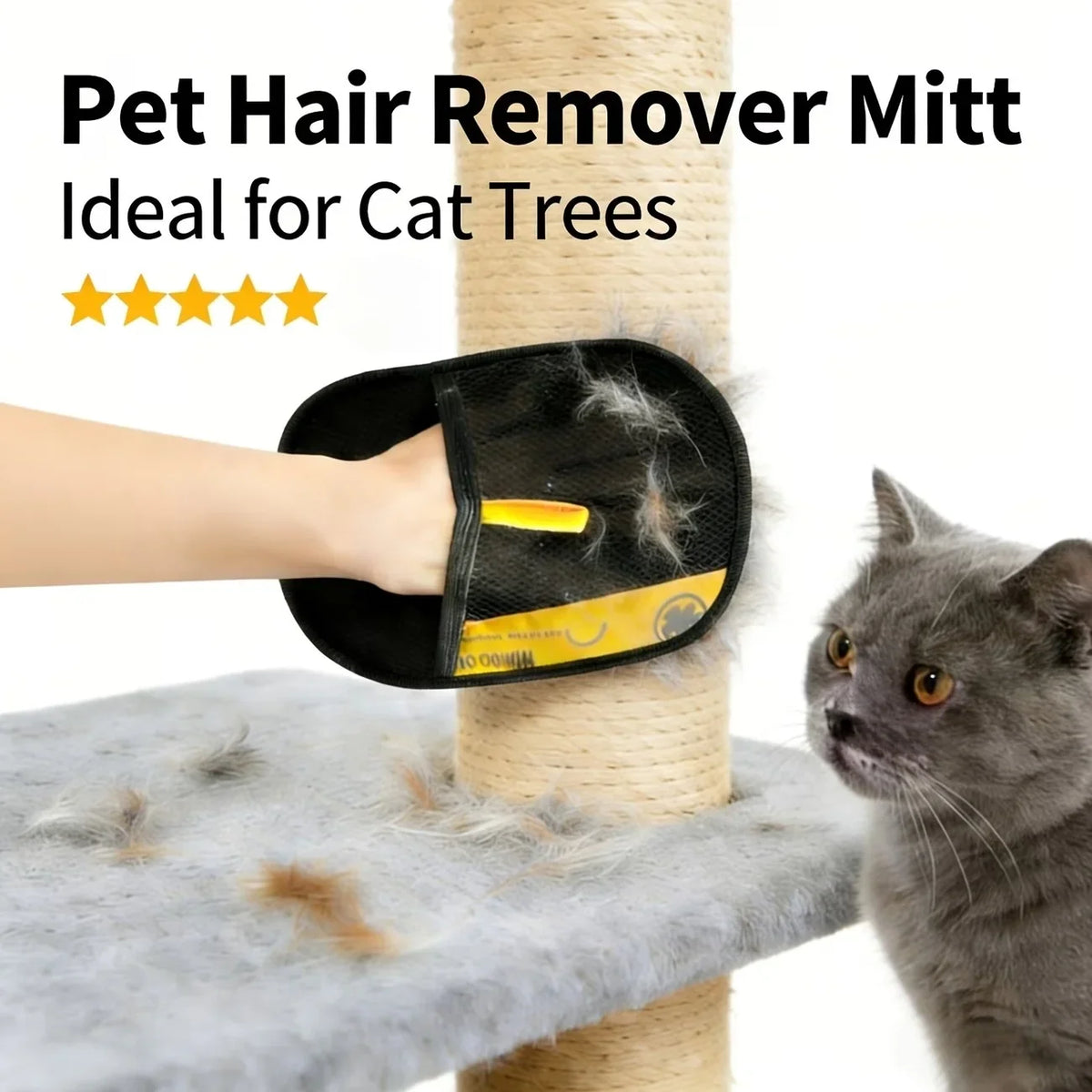 2-Piece Pet Hair Removal Gloves Double-Sided Cat Brushes