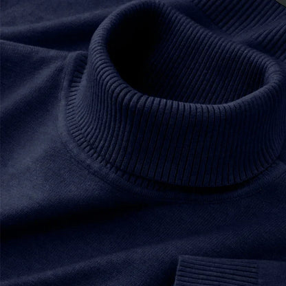 Men’s Knitted Turtleneck Sweater, Breathable Warm Pullover for Autumn & Winter