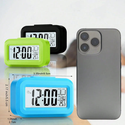 Digital Alarm Clock – Mini Smart Bedside Clock with Glow Display