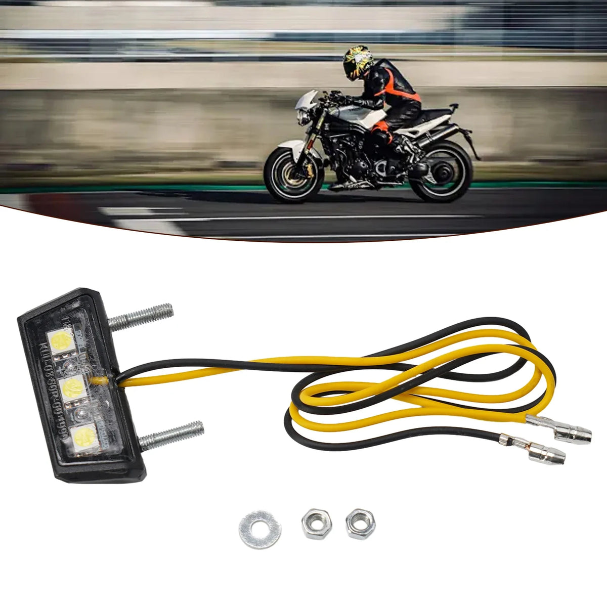 Motorcycle LED License Plate Light – Mini Universal 12V Rear Lamp