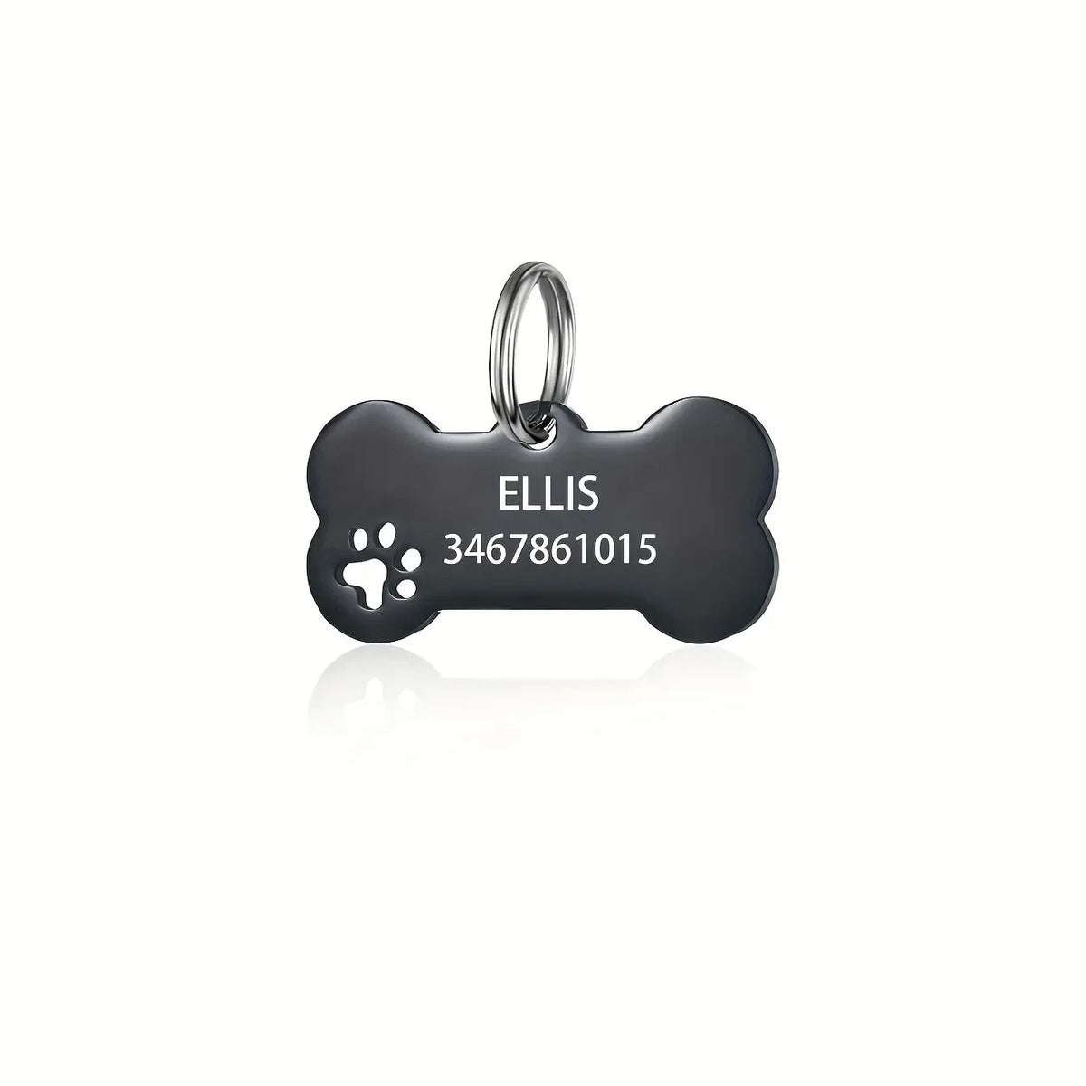 Personalized Engraved Pet ID Tag – Bone Shape for Dogs & Cats