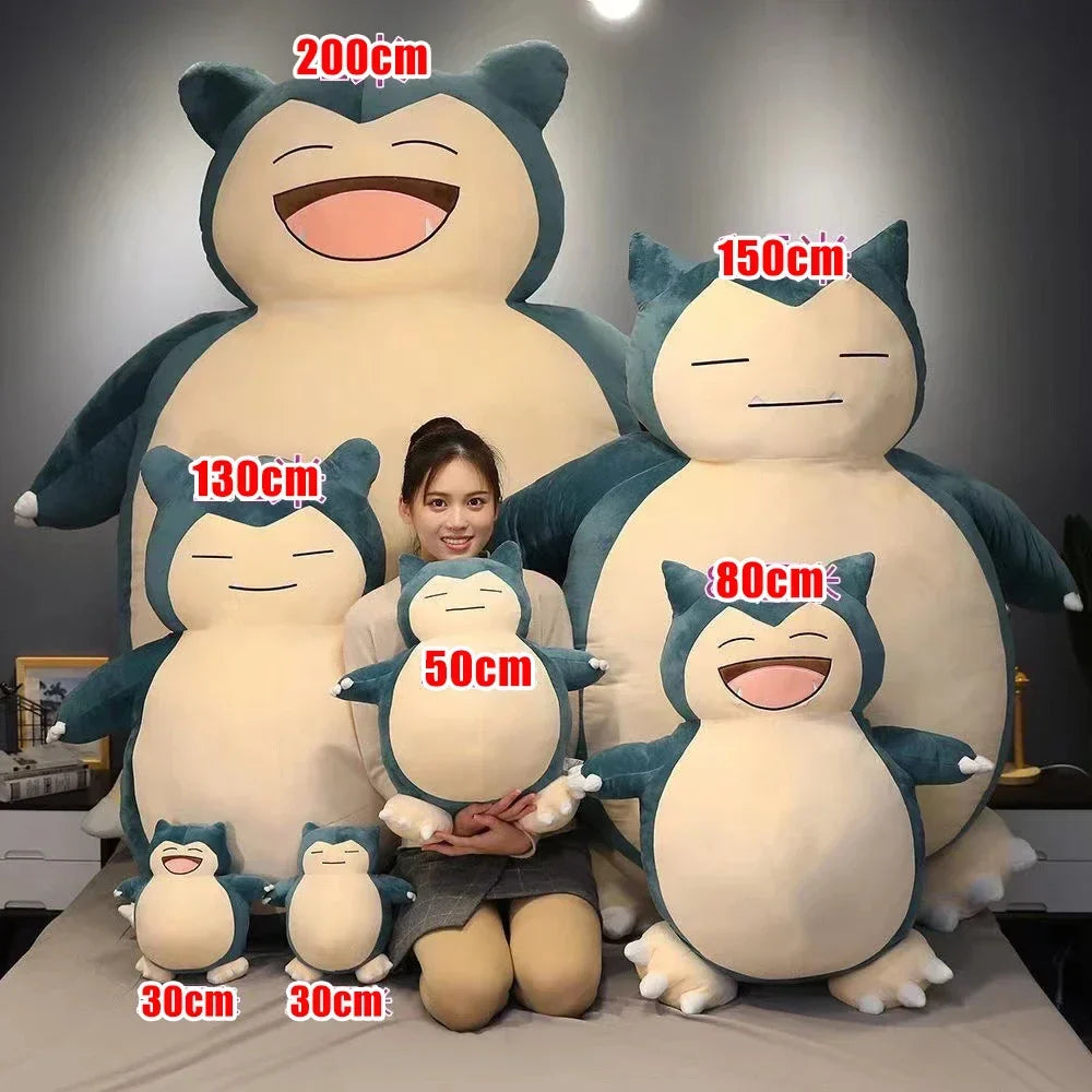 200cm Huge Pokemon Snorlax Anime Plush Toys Big Pok Mon Plushie Kawaii Semi-Finished Leather Holster