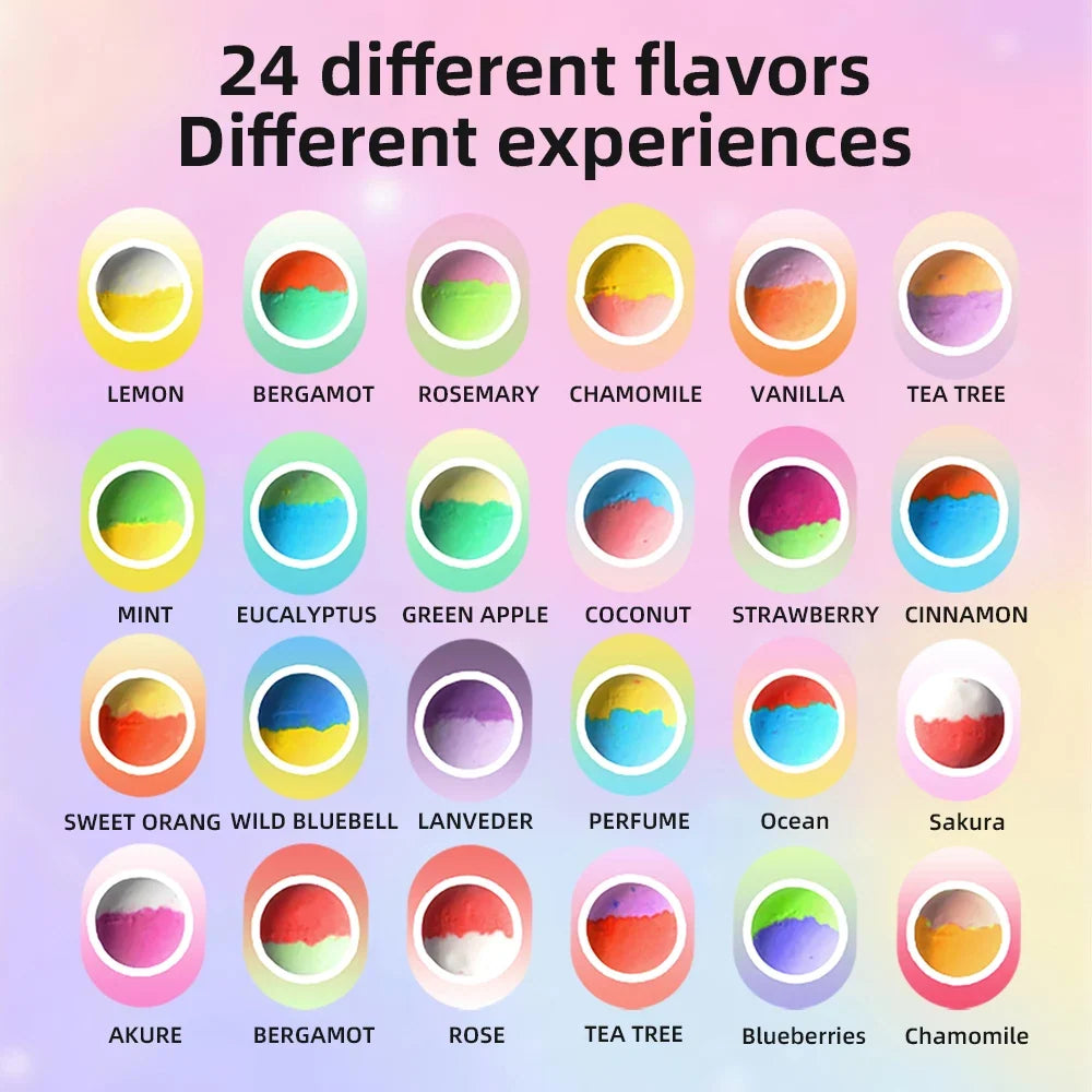 24-Pack Kids Bath Bomb Gift Set with Surprise Toys