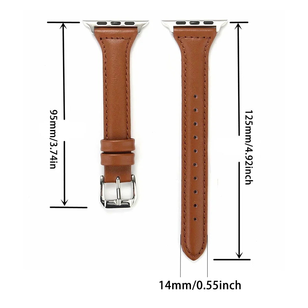 Slim Leather Band for Apple Watch, 40–49mm, Women’s Style