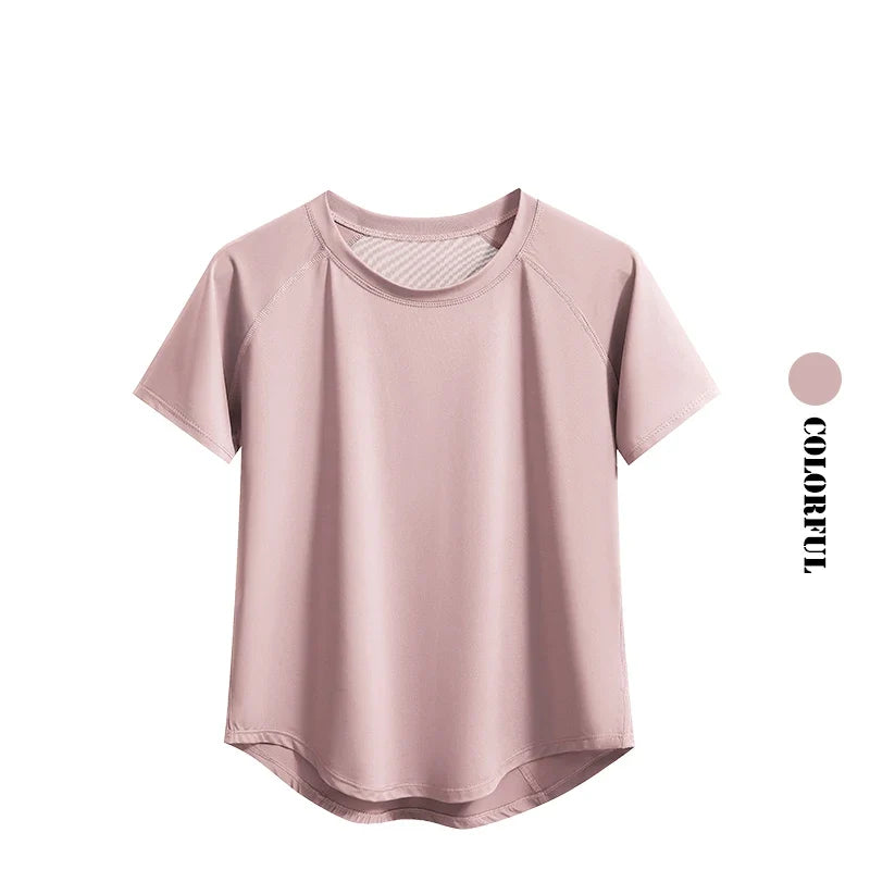 Drur Yoga Tops Sportswear Woman Gym Shirts Breathable Quick Dry Short Sleeve Workout T Shirt Jogger