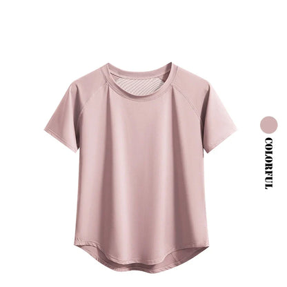 Drur Yoga Tops Sportswear Woman Gym Shirts Breathable Quick Dry Short Sleeve Workout T Shirt Jogger