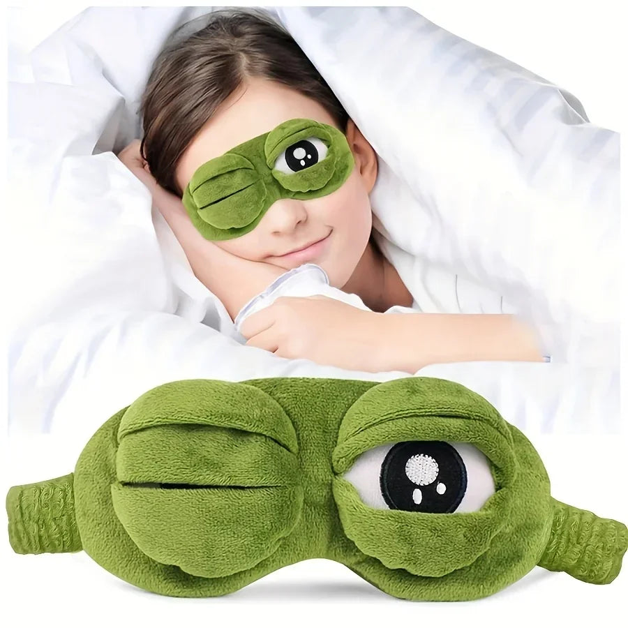 3d Frog Sleep Mask Natural Sleeping Eyeshade Women Men Creative Cartoon Soft Portable Blindfold