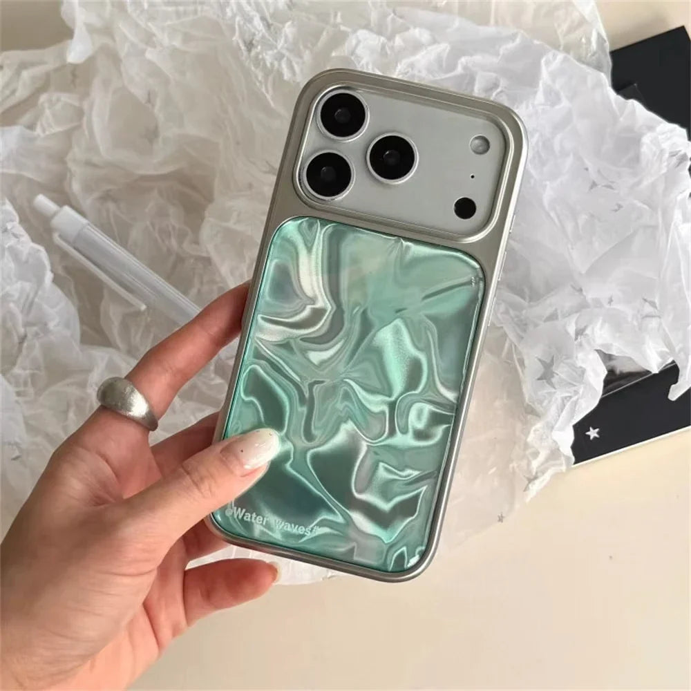 Water Ripples Pattern Electroplated Resin Casting iPhone Case