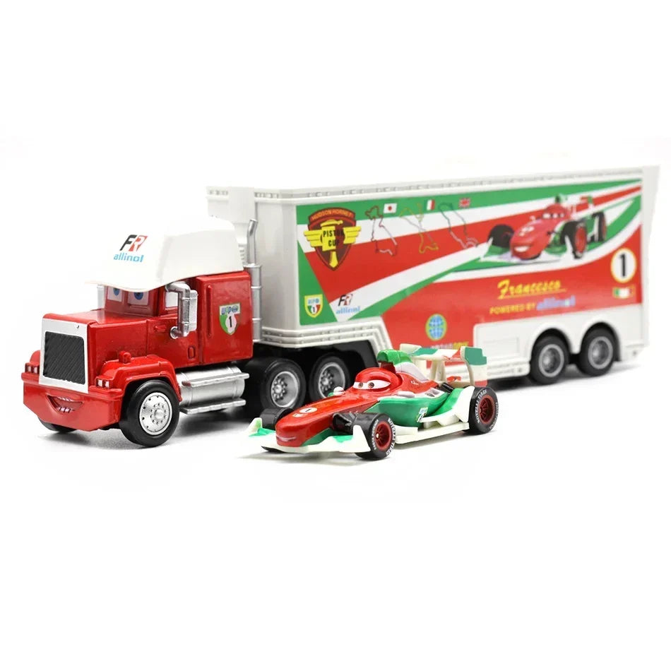 Disney Pixar Cars Lightning McQueen Dinoco Mack Truck Toy Set