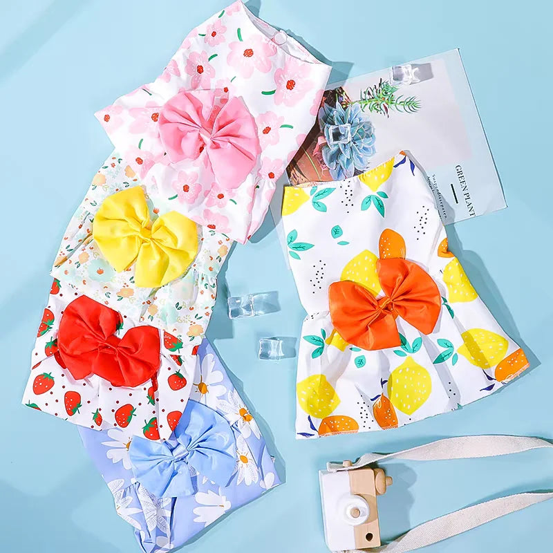 Cute Princess Dress with Bow for Small & Medium Dogs & Cats