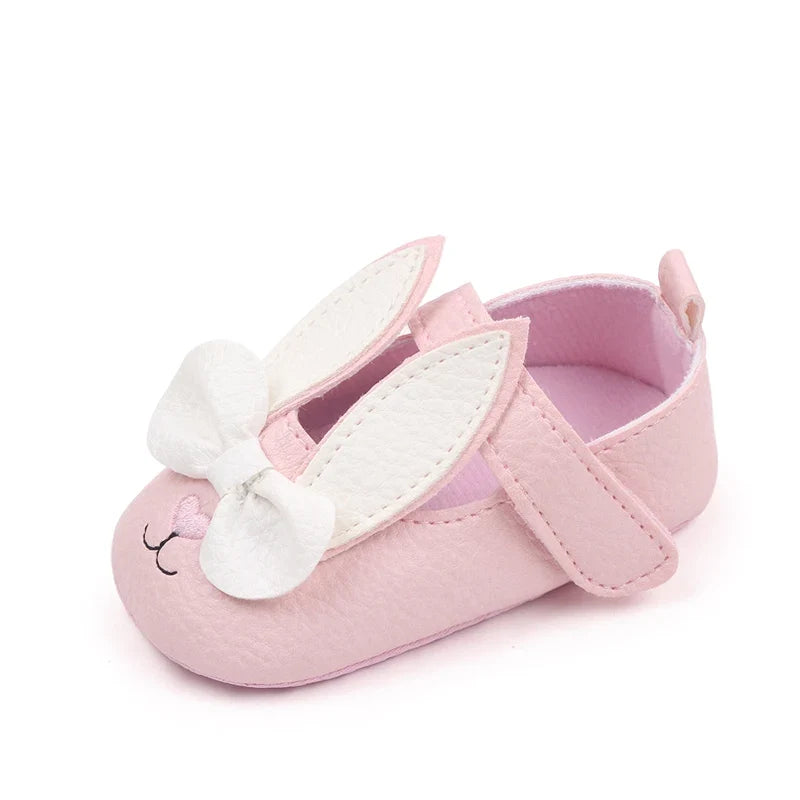 Baby Girl Bunny Ear Mary Jane Shoes – Soft Sole First Walker