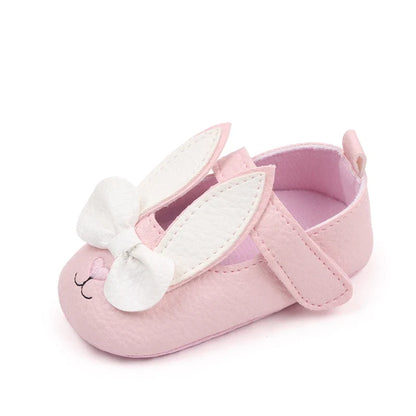 Baby Girl Bunny Ear Mary Jane Shoes – Soft Sole First Walker