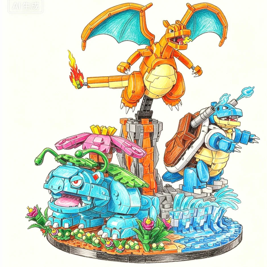 Pokemon Charizard Venusaur Blastoise Building Block Set – 6838pcs