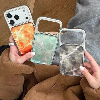Water Ripples Pattern Electroplated Resin Casting iPhone Case