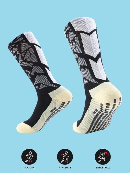 Men’s Grip Football Socks with Cushion Pads for Sports