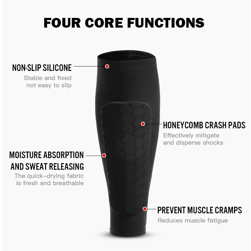 Foam Padded Compression Shin Guard Sleeve