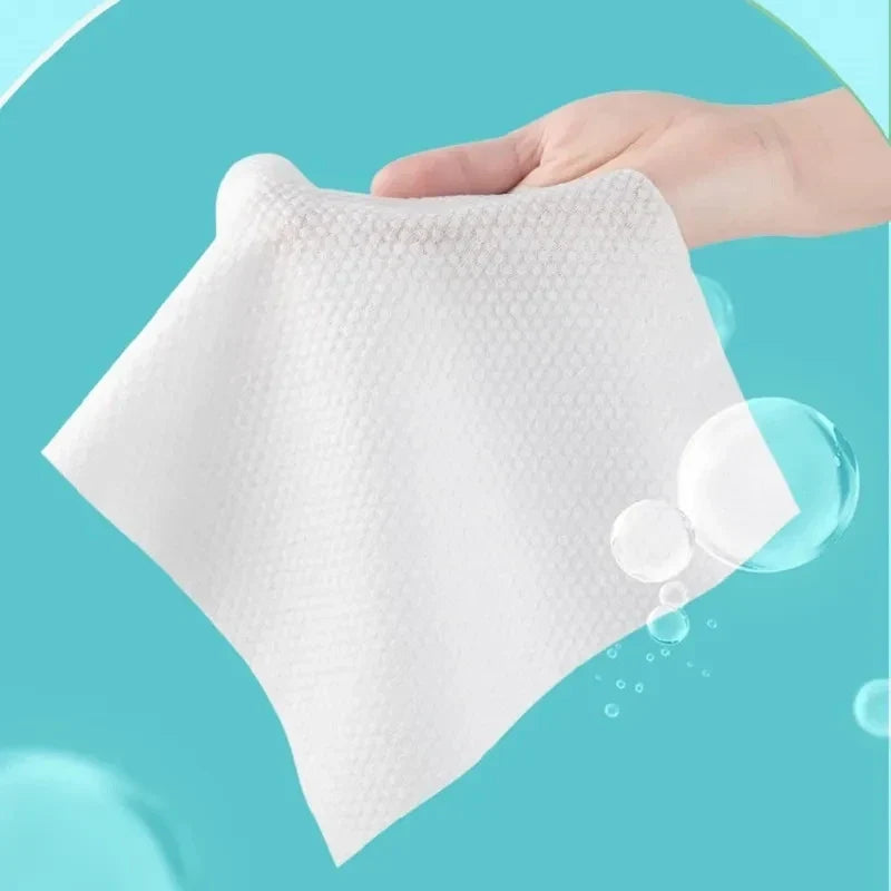 Disposable Face Towel – 100% Organic Cotton Dry & Wet Use (100pcs/bag)