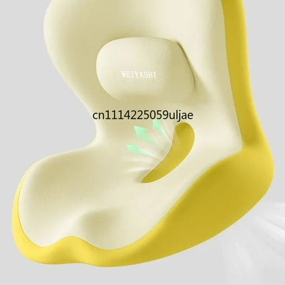 Ergonomic Waist Support Seat Cushion Breathable Back Integrated Lumbar Office Long Sitting