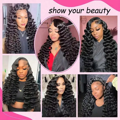 Loose Deep Wave Lace Front Wig Human Hair – HD Lace, Pre-Plucked, Natural Black