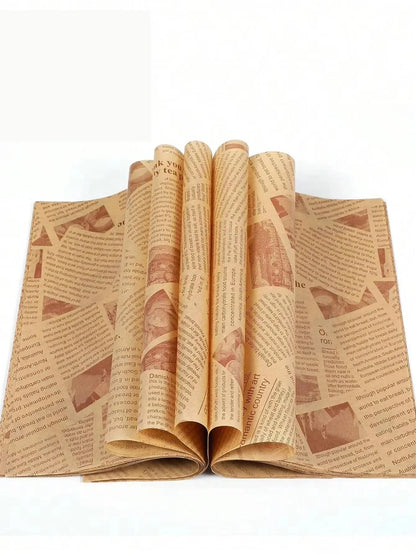 Food Wrapping Paper Sheets – Oil-Proof Baking & Burger Liner (50pcs)