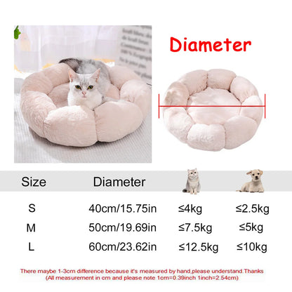 40-90cm 6 Sizes Round Pet Bed Large Dog Super Soft Cat Plush House Medium Winter Warm Sleeping