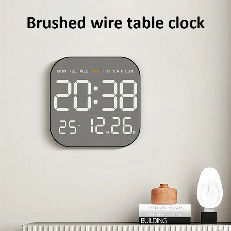 LED Digital Alarm Clock – Temp Display, Remote, Wall or Desk