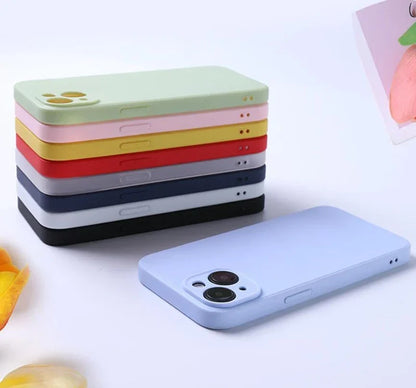 Luxury Liquid Silicone Phone Case for iPhone 13 Mini 14 15 Pro Max Plus