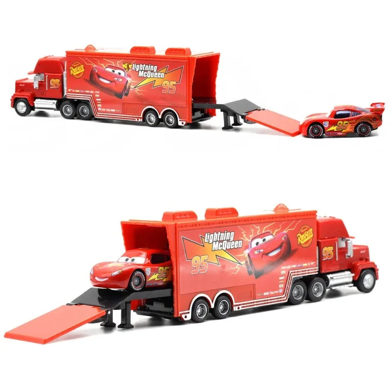 Disney Pixar Cars Lightning McQueen Dinoco Mack Truck Toy Set