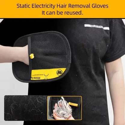 2-Piece Pet Hair Removal Gloves Double-Sided Cat Brushes