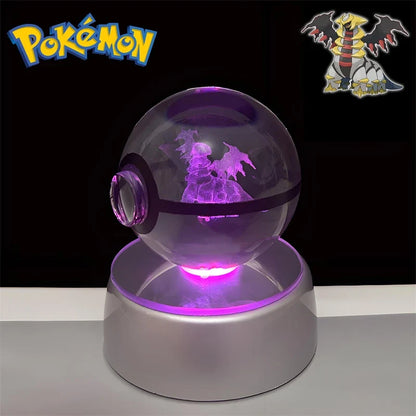 Pokemon 3D Crystal Poke Ball Night Light with LED Base