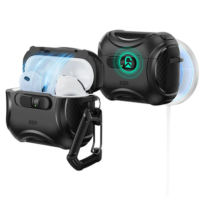 ESR AirPods Pro Case – Heavy-Duty Drop Protection with Carabiner Clip