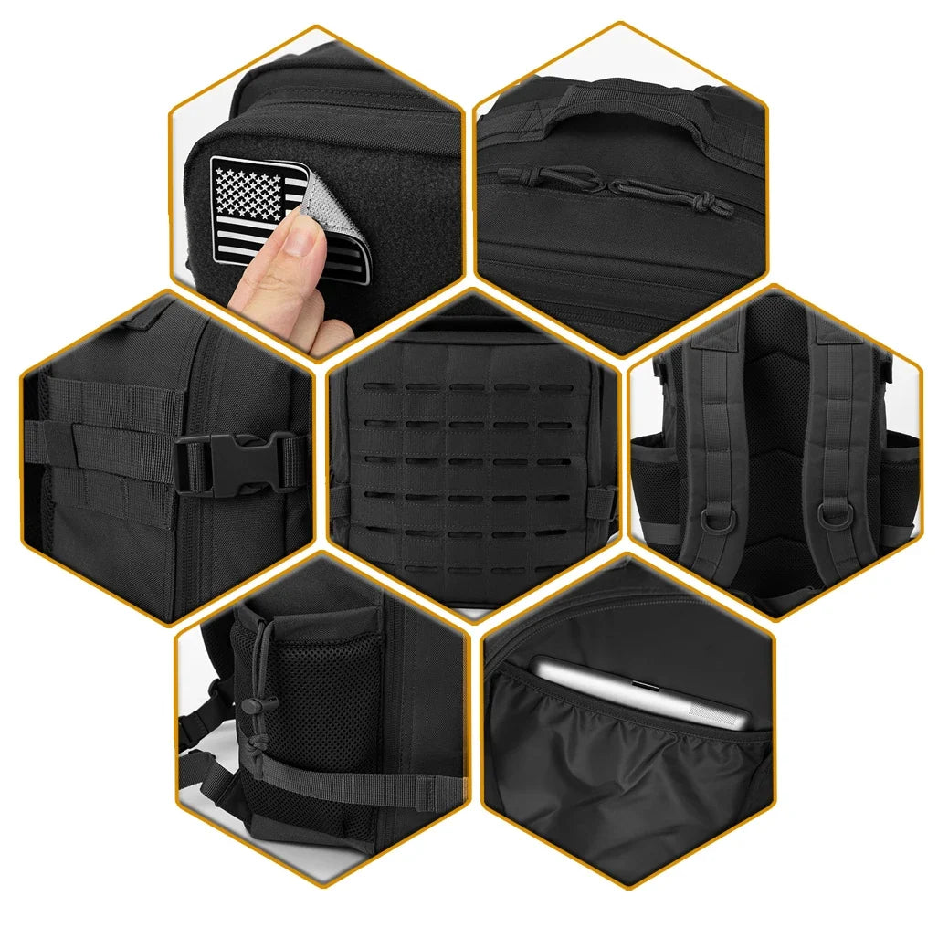 25L Tactical MOLLE Backpack – Hiking & Outdoor Survival Bag for Men & Women