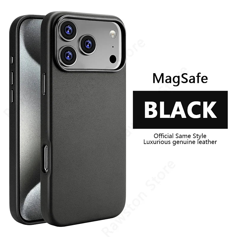 Magnetic Leather Case for iPhone 17 Pro Max 16 15 14 13 12 Plus with MagSafe