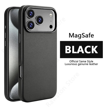 Magnetic Leather Case for iPhone 17 Pro Max 16 15 14 13 12 Plus with MagSafe