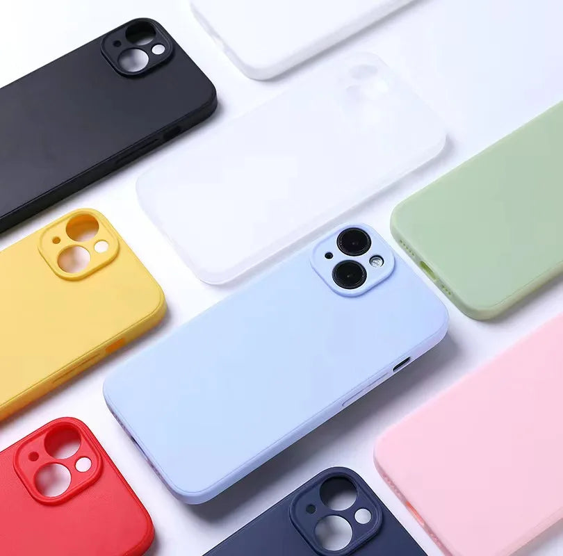 Luxury Liquid Silicone Phone Case for iPhone 13 Mini 14 15 Pro Max Plus