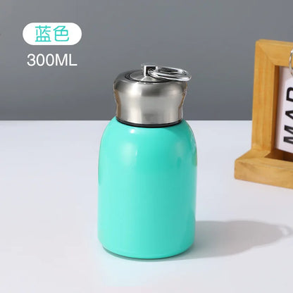 300ml Stainless Steel Mini Travel Thermos Cup with Carry Ring