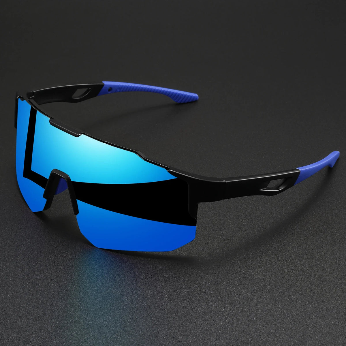 Oversized Sports Sunglasses – Wraparound Mirror Lens