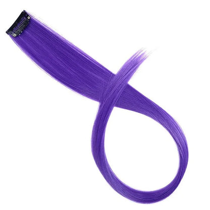 22-Inch Clip-In Synthetic Hair Extensions – Rainbow Colors