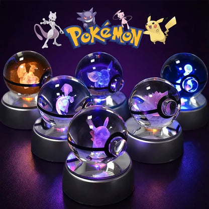 Pokémon 3D Crystal Ball Night Light with Mewtwo & Pikachu
