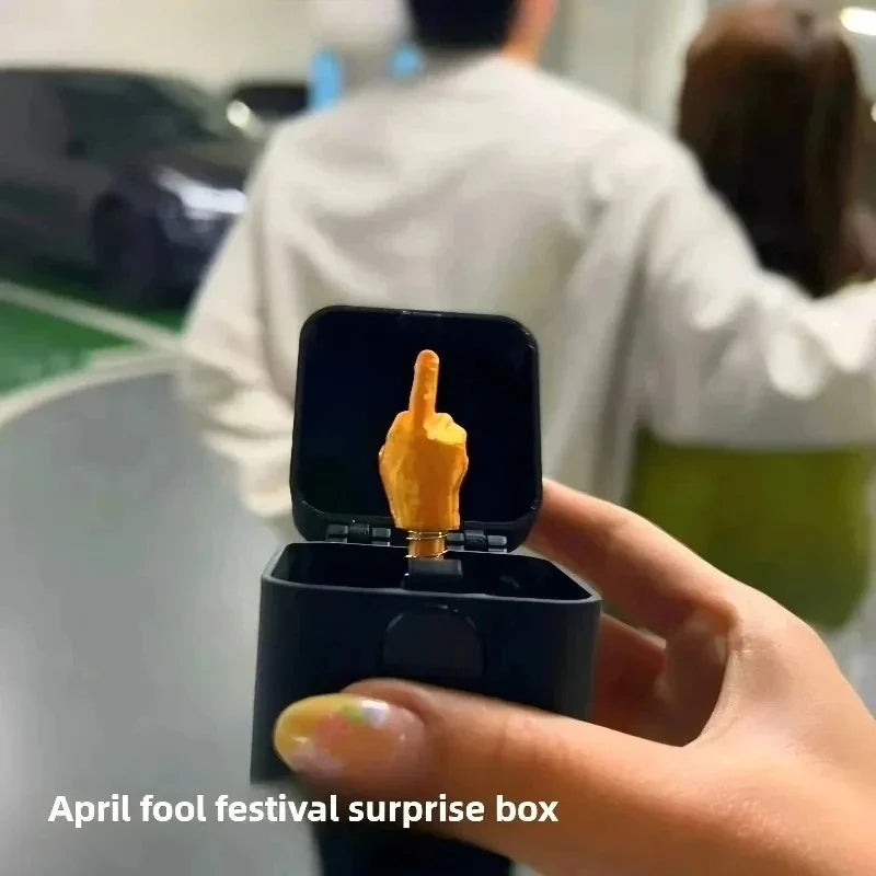 Funny Middle Finger Surprise Box – Novelty Gag Gift Desk Toy