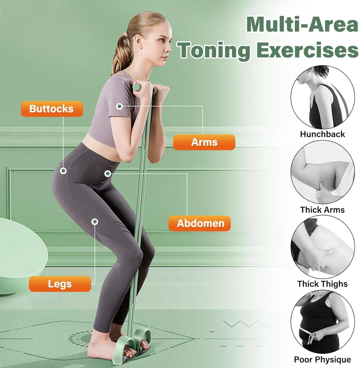 6 Tube Pedal Resistance Band Set with Handles