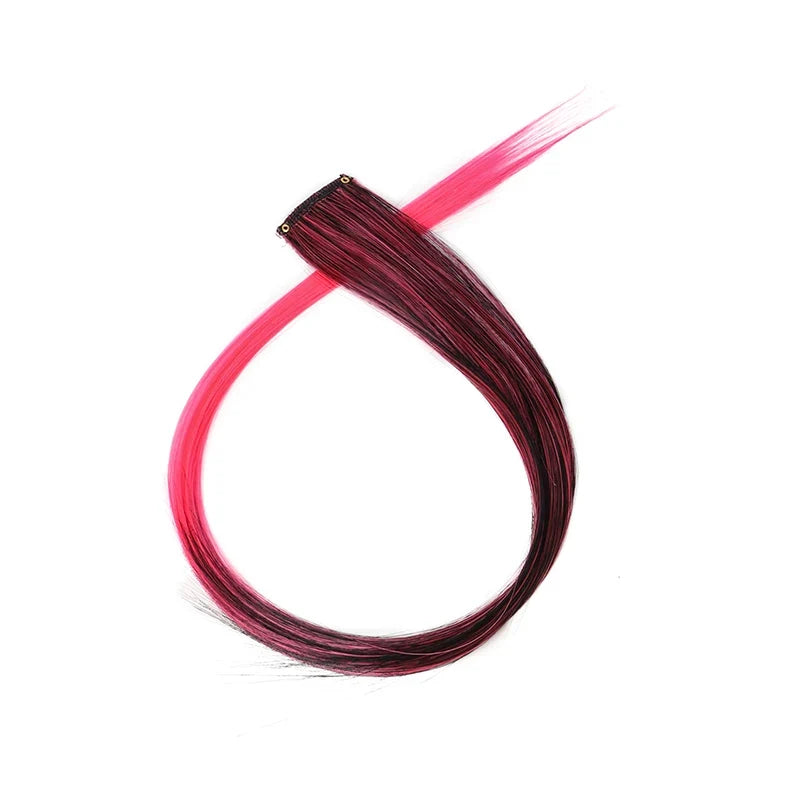 22-Inch Clip-In Synthetic Hair Extensions – Rainbow Colors