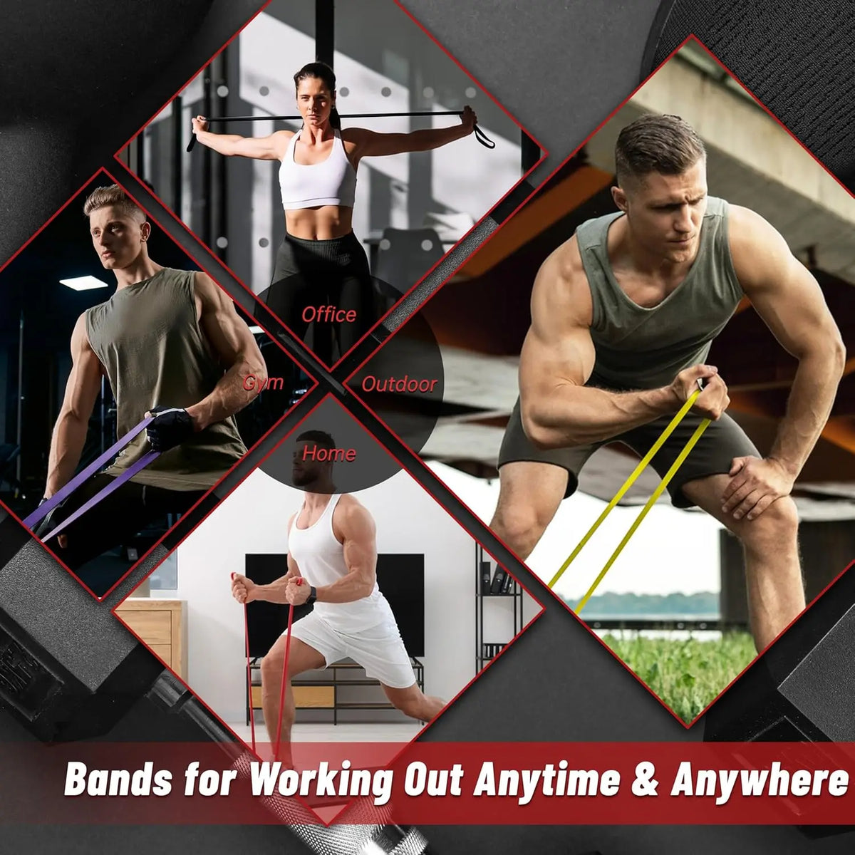 5-Level Pull Up Assistance Bands Men Women Full-Body Training Physical Therapy Home Gym