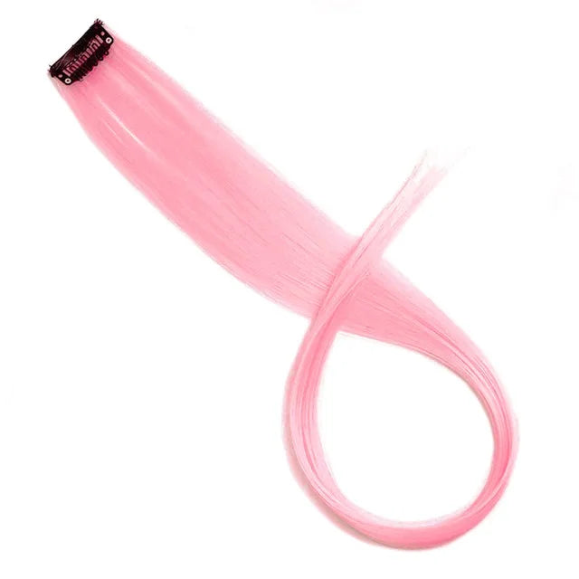 22-Inch Clip-In Synthetic Hair Extensions – Rainbow Colors